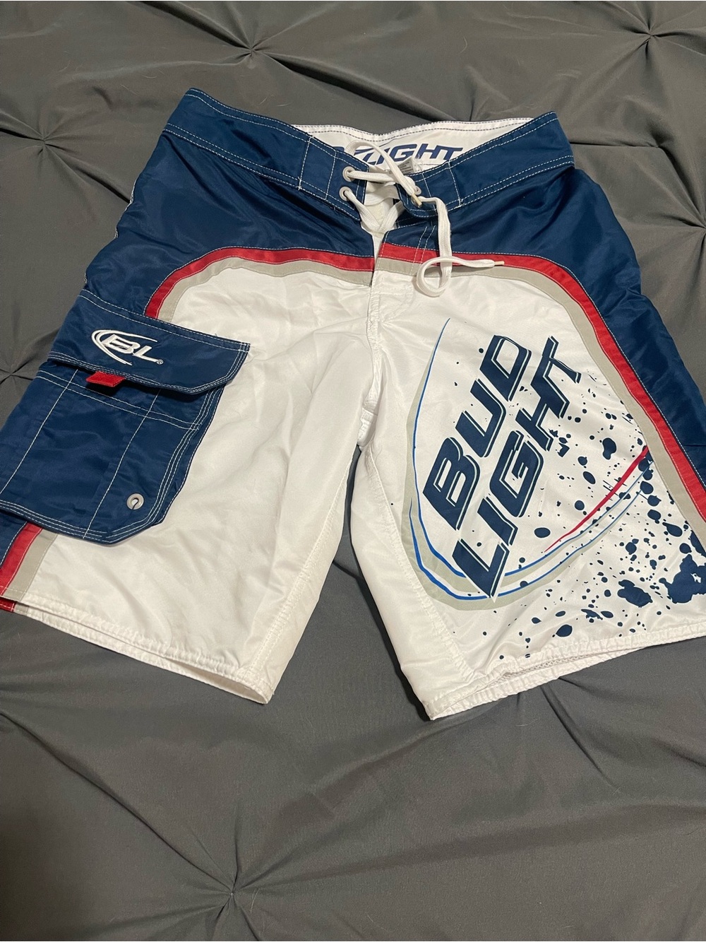 Budlight Men’s White & Navy Swim Shorts